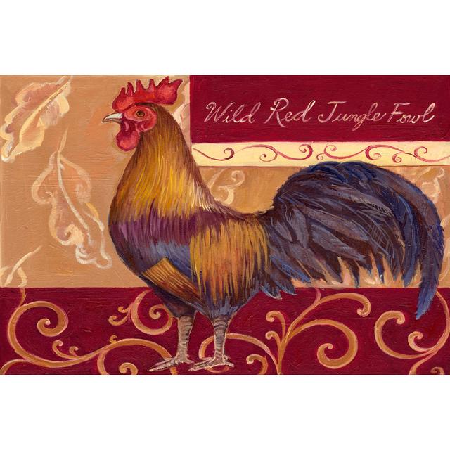 Rustic Roosters II - Wrapped Canvas Art Prints Brambly Cottage Size: 81cm H x 122cm W on Productcaster.