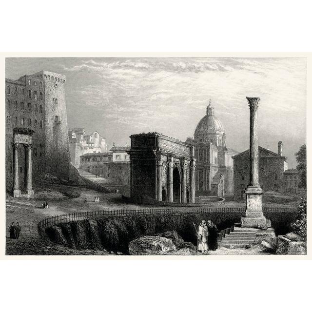 Antique View Of Rome - Wrapped Canvas Painting Marlow Home Co. Size: 20cm H x 30cm W on Productcaster.