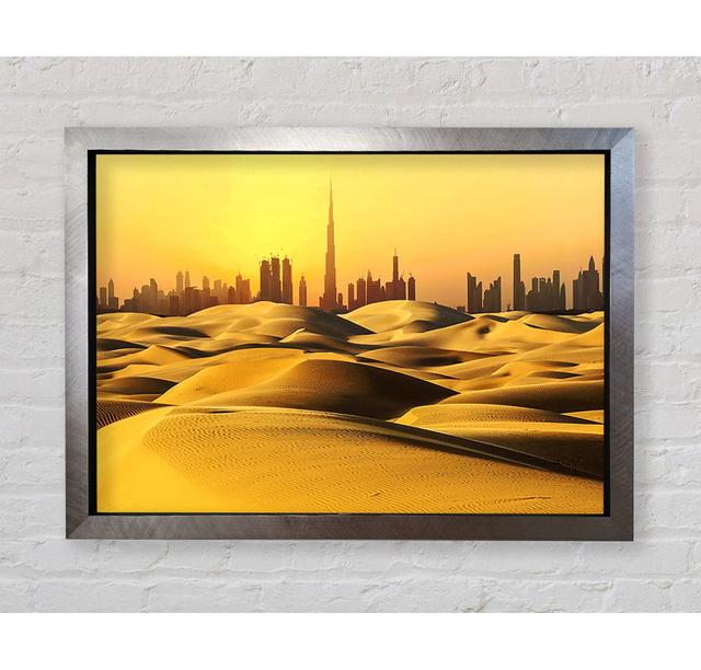 Burj Khalifa Silveren Sunset - Einzelner Bilderrahmen Kunstdrucke 17 Stories Größe: 100cm H x 141,4cm B x 3,4cm T on Productcaster.