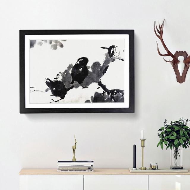 Birds in a Lotus Pond by Bada Shanren - Picture Frame Painting Print East Urban Home Frame Option: Black Framed, Size: 48cm H x 65cm W x 2cm D on Productcaster.