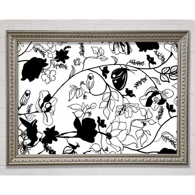 Floral Desire Silver On Silver - Print Bright Star Size: 59.7cm H x 84.1cm W on Productcaster.