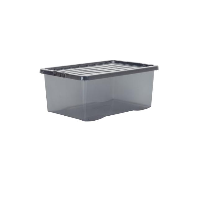 Wham Crystal 32L Plastic Storage Box Pack of 5 Tint Smoke (Set of 5) Wham Capacity: 45 L on Productcaster.