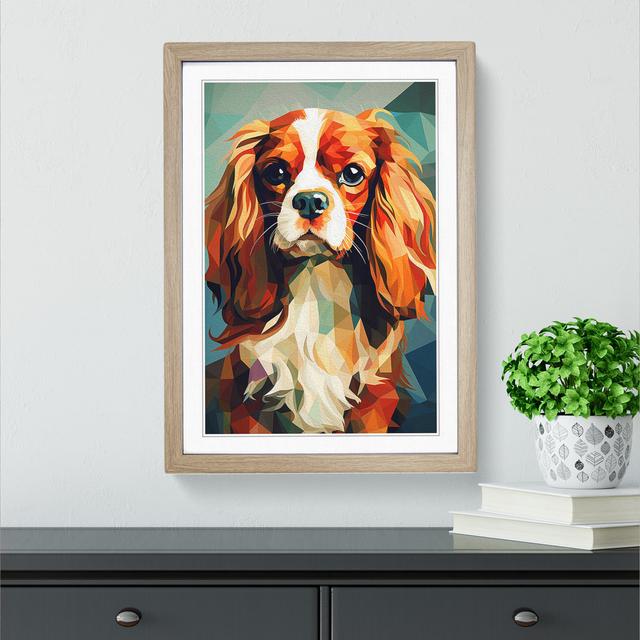 Cavalier King Charles Spaniel Cubism - Single Picture Frame Print on Wood Marlow Home Co. Format: Oak Framed, Size: 34cm H x 25cm W x 2cm D on Productcaster.