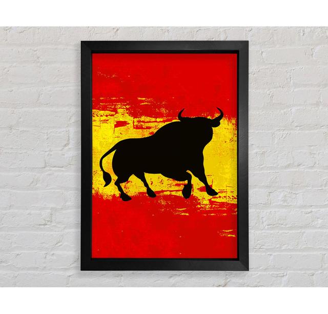 Spanish Bull Flag - Single Picture Frame Art Prints Bright Star Size: 141.4cm H x 100cm W x 3.4cm D on Productcaster.