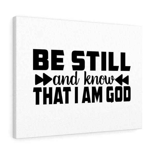 Be Still and Know - Wrapped Canvas Typography Blue Elephant Size: 61cm H x 76cm W on Productcaster.