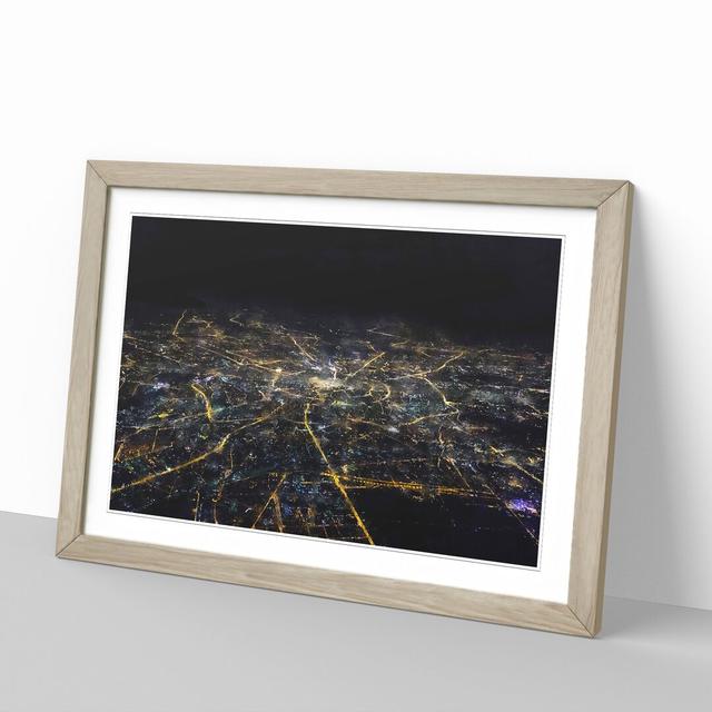 View of Moscow in Russia at Night - Picture Frame Graphic Art East Urban Home Frame Option: Oak, Size: 36cm H x 48cm W x 2cm D on Productcaster.