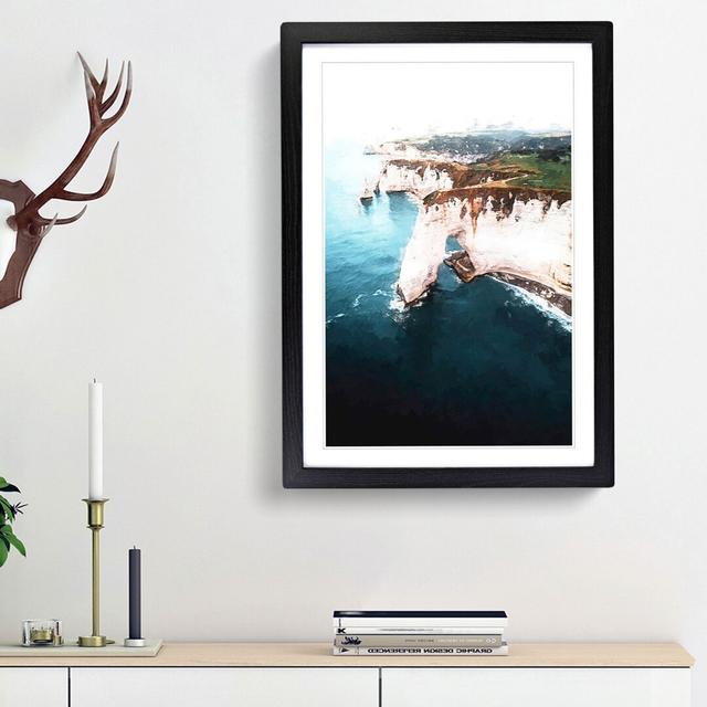 Etretat in France - Picture Frame Graphic Art Print East Urban Home Size: 48cm H x 36cm W x 2cm D, Frame Option: Black Framed on Productcaster.