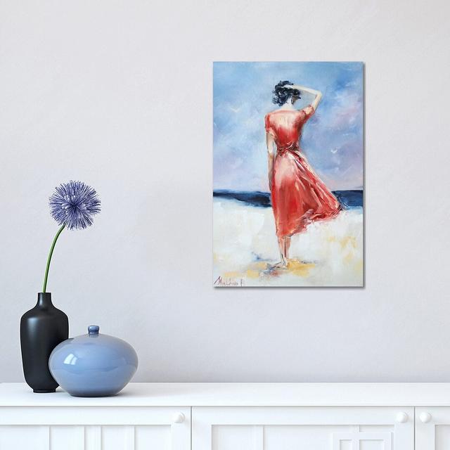 By The Ocean by Betsy McDaniel - Painting on Canvas Marlow Home Co. Size: 45.72cm H x 30.48cm W x 1.905cm D, Format: Wrapped Canvas on Productcaster.