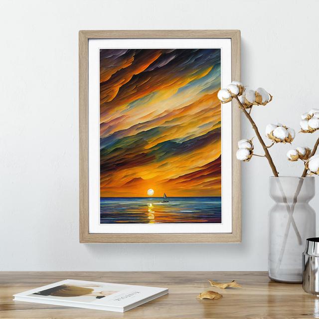 Boats Under The Sunset No.3 House of Hampton Frame Colour: Oak, Size: 64cm H x 46cm W x 2cm D on Productcaster.