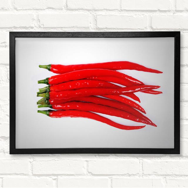 Fire Peppers - Closed Corner Frame Art Prints on Wood Latitude Run Size: 21cm H x 29.7cm W on Productcaster.