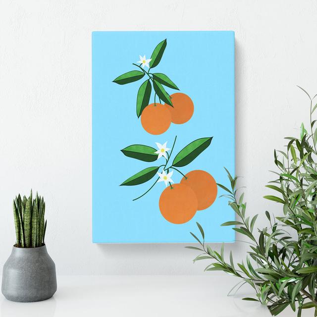 Orange Blossom Blue - Wrapped Canvas Painting East Urban Home Size: 91cm H x 60cm W x 3cm D on Productcaster.