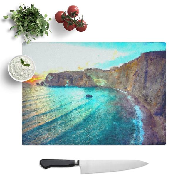 Cliffs in Ponza in Italy Painting Chopping Board East Urban Home Size: 0.4cm H x 28.5cm W x 39cm L on Productcaster.