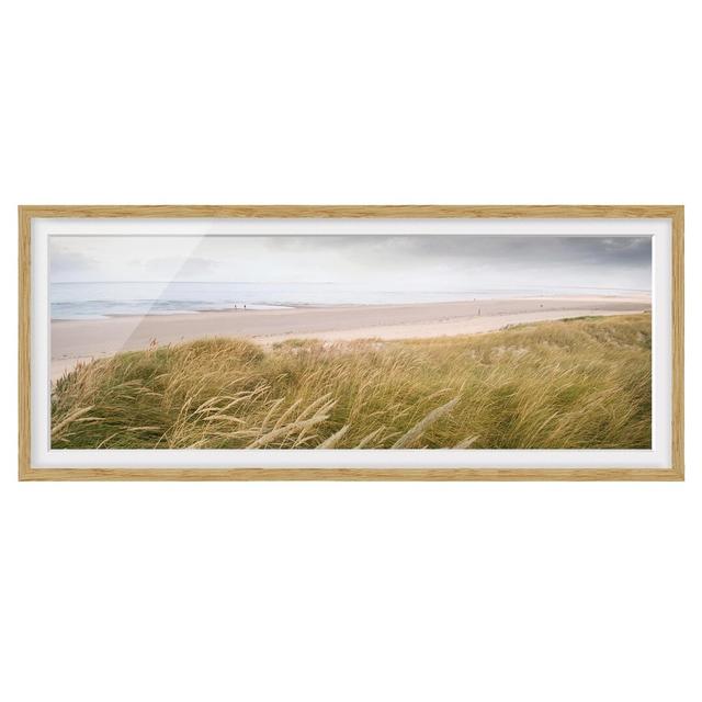 Picture With Frame - Dune Dream - Panorama Landscape - B Highland Dunes Frame Option: Brown, Size: 50cm H x 130cm W x 2cm D on Productcaster.