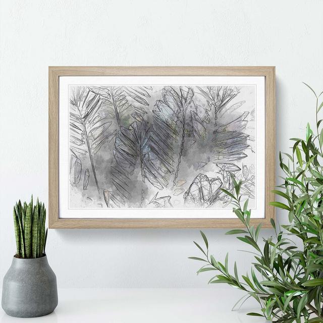 Plant Leaves in Abstract - Picture Frame Graphic Art Print East Urban Home Frame Option: Oak, Size: 50cm H x 76cm W x 2cm D on Productcaster.