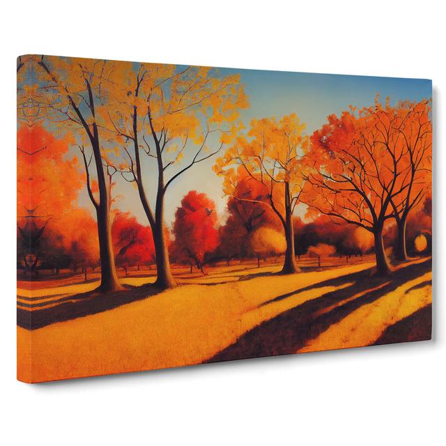 Fascinating Autumn Forest - Wrapped Canvas Graphic Art Alpen Home Size: 40cm H x 60cm W x 3cm D on Productcaster.