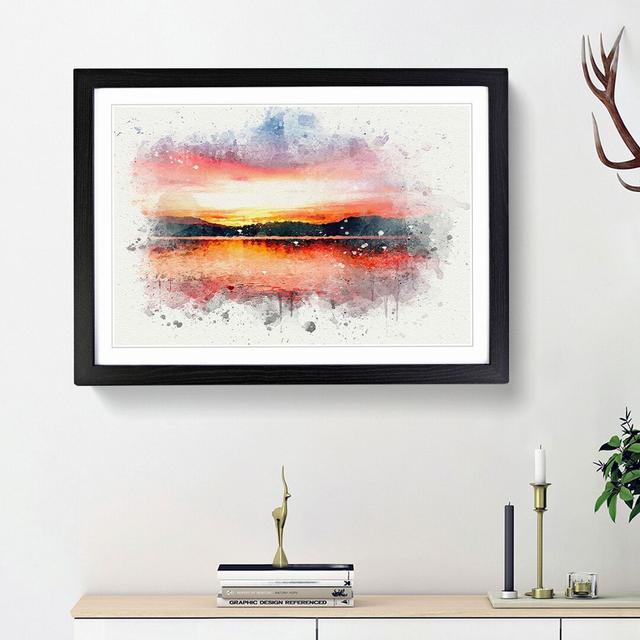 Sunset over Lake Windermere in Abstract - Picture Frame Graphic Art Print East Urban Home Frame Option: Black Framed, Size: 48cm H x 65cm W x 2cm D on Productcaster.