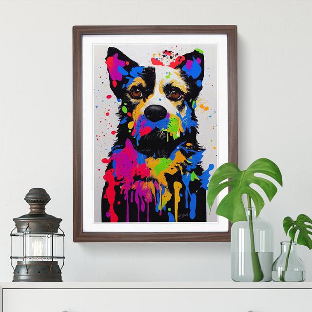 Dog Paint Splat No.2 - Single Picture Frame Print 17 Stories Size: 46cm H x 34cm W, Format: Brown on Productcaster.