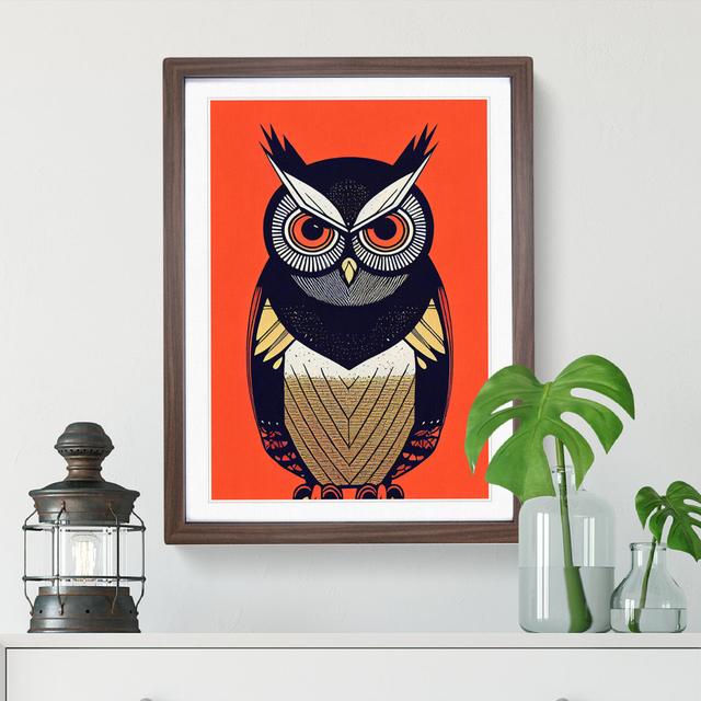 A Spirited Owl - Single Picture Frame Print Alpen Home Size: 34cm H x 25cm W x 2cm D, Frame Colour: Walnut on Productcaster.