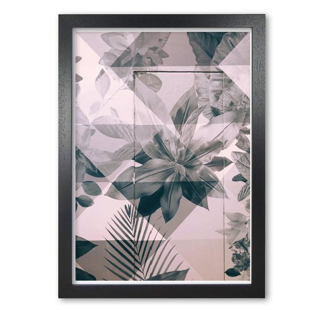 Abstract Retro Flower Pattern - Picture Frame Graphic Art Print on Paper East Urban Home Format: Black Grain Frame, Size: 42 cm H x 30 cm W x 5 cm D on Productcaster.