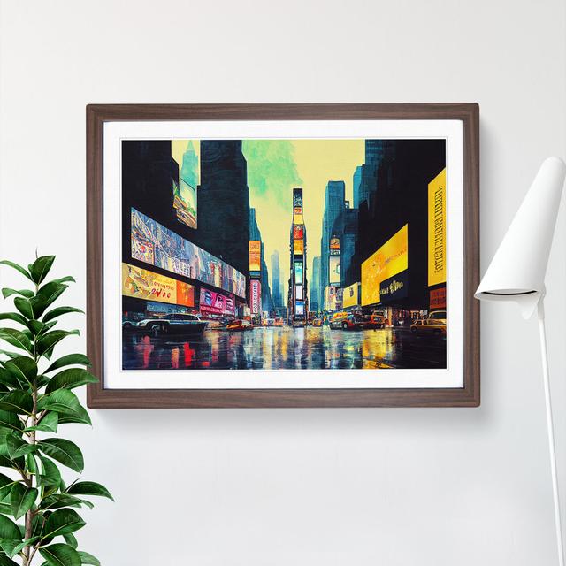 Times Square New York Watercolour Vol.5 - Picture Frame Graphic Art 17 Stories Frame Colour: 34cm H x 46cm W x 2cm D on Productcaster.