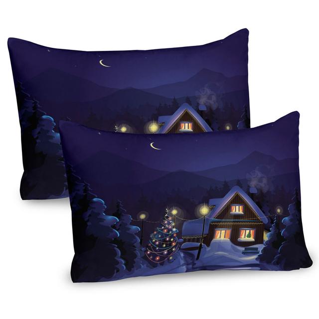 Winter Home and Tree Microfiber Sham (Set of 2) East Urban Home on Productcaster.