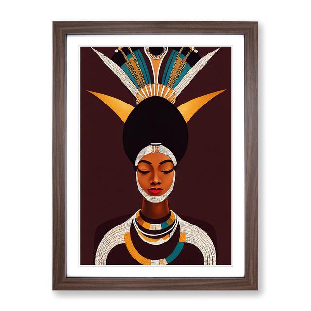 An Unusual Woman Abstract - Picture Frame Graphic Art World Menagerie Frame Colour: Walnut, Size: 64cm H x 46cm W on Productcaster.