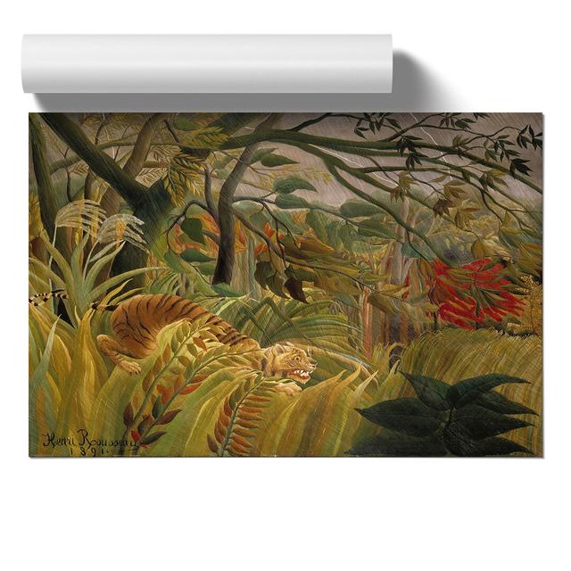 Tiger in a Tropical Storm by Henri Rousseau - Unframed Painting East Urban Home Size: 21cm H x 30cm W x 0.1cm D on Productcaster.