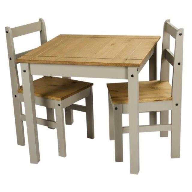 Palmea 2 - Person Pine Solid Wood Dining Set Brambly Cottage Colour (Chair): Grey, Table Base Colour: Grey on Productcaster.