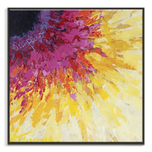 Hello Sunflower by Catherine Fitzgerald - Painting on Canvas East Urban Home Size: 102cm H x 102cm W, Frame Options: Timber on Productcaster.