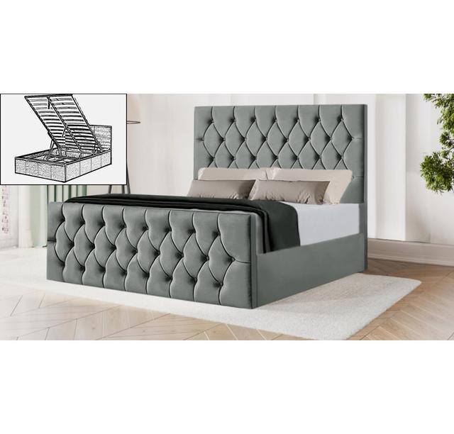 Dowden Upholstered Storage Bed Mercer41 Colour: Chrome, Size: Small Double (4') on Productcaster.