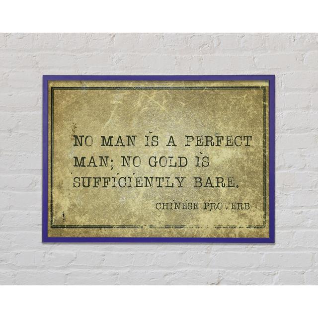 Chinese Proverb Saying Happy Larry Size: 59.7cm H x 84.1cm W x 2cm D, Format: Purple Framed Paper on Productcaster.