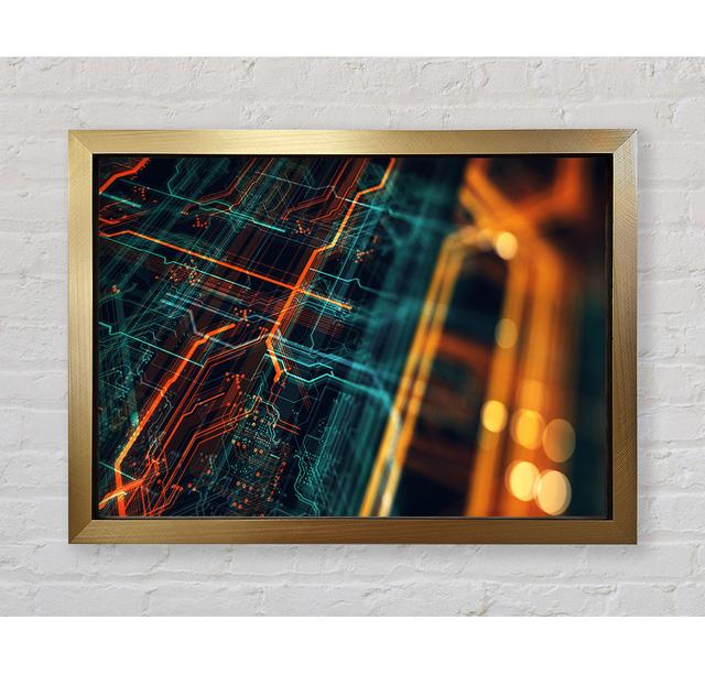 Circuit Board Frenzy Framed Print Ivy Bronx Size: 59.7cm H x 84.1cm W on Productcaster.