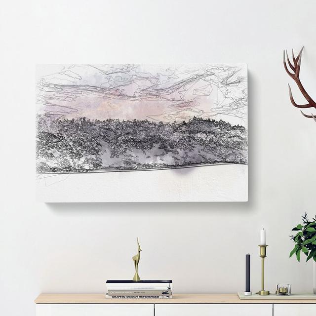 Purple Sky at Winter - Wrapped Canvas Painting Print East Urban Home Size: 35cm H x 50cm W x 3cm D on Productcaster.