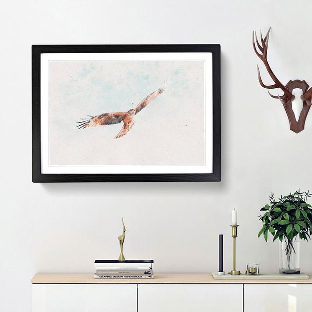 Black Kite Bird - Picture Frame Graphic Art Print East Urban Home Frame Option: Black Framed, Size: 62cm H x 87cm W x 2cm D on Productcaster.