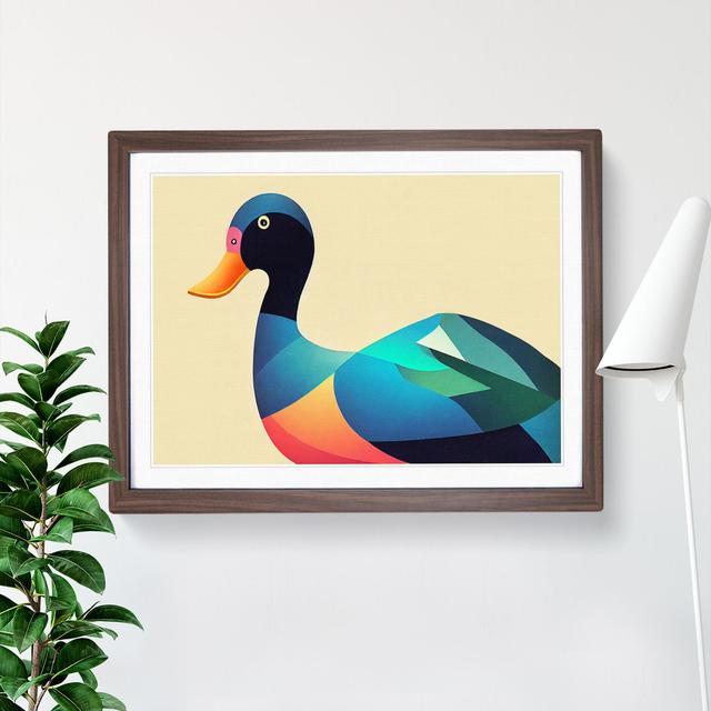 XH1022-8321X Stimulating Abstract Duck - Single Picture Frame Print Brambly Cottage Size: 25cm H x 34cm W x 2cm D, Frame Colour: Walnut on Productcaster.