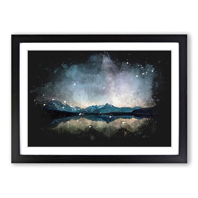 Mountain Star Reflection in Italy - Picture Frame Graphic Art Print East Urban Home Size: 24cm H x 33cm W x 2cm D, Frame Option: Black Framed on Productcaster.