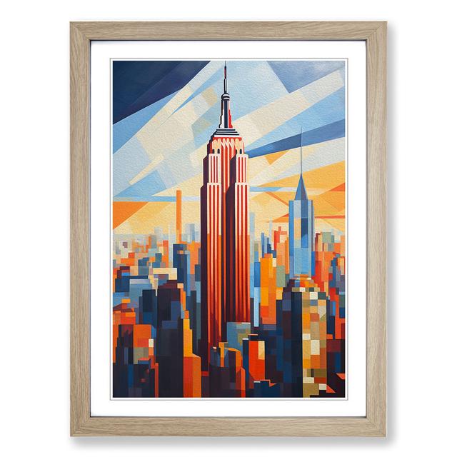 XYZ-FRM-V1223-2984 Print 17 Stories Size: 46cm H x 34cm W x 2cm D, Frame Colour: Oak on Productcaster.