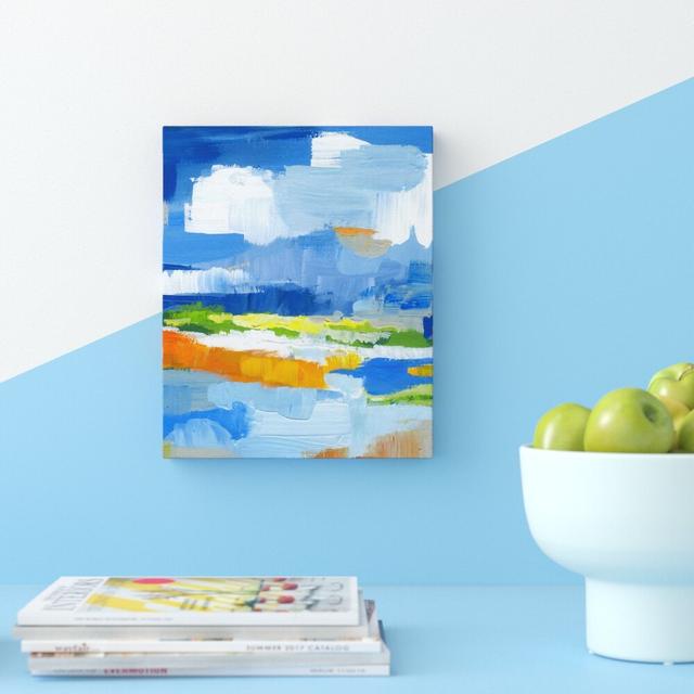 Fields Of Blue - Wrapped Canvas Painting East Urban Home Size: 50.8 cm H x 43.2 cm W on Productcaster.