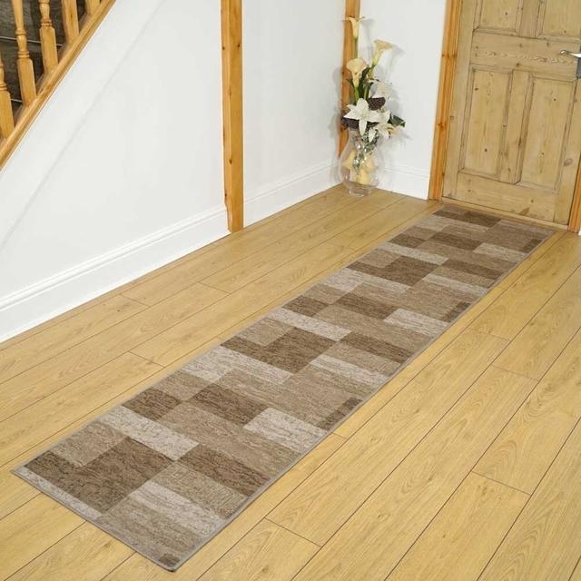 Tunay Icona Looped/Hooked Brown/Beige Rug Latitude Run Rug Size: Runner 66 x 480cm on Productcaster.