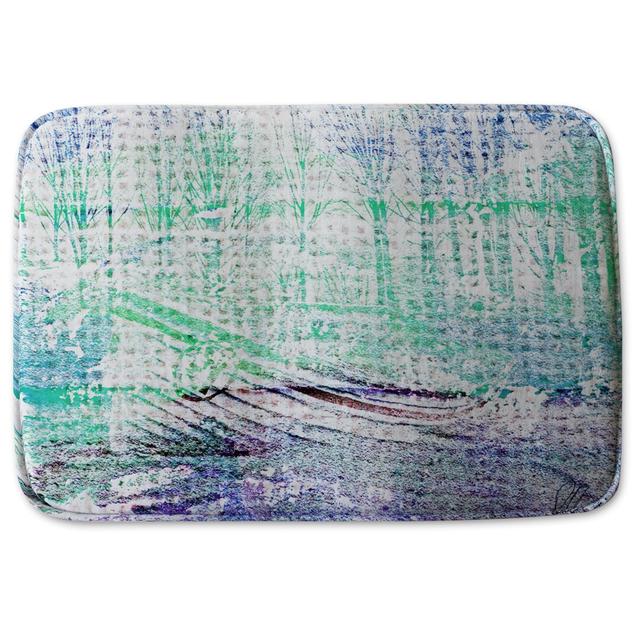 Veropeso Rectangle Bath Mat Ebern Designs Colour: Blue on Productcaster.