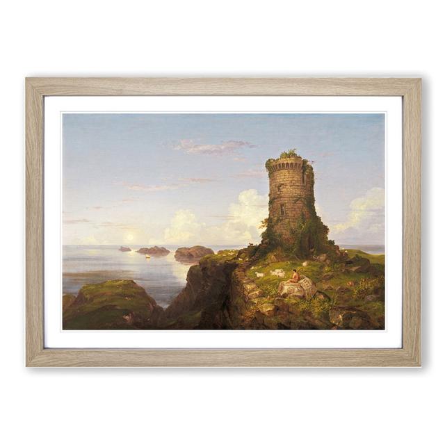 Italian Coast with Ruined Tower by Thomas Cole - Picture Frame Painting East Urban Home Frame Option: Oak, Size: 48cm H x 65cm W x 2cm D on Productcaster.