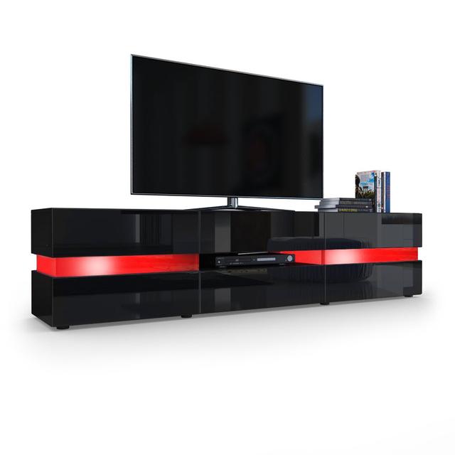 Allegra TV Stand for TVs up to 78" Zipcode Design Colour: Matt black/Glossy black on Productcaster.