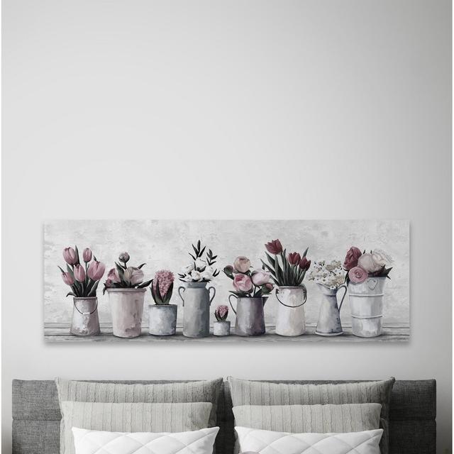 Fresh Cut Flowers - Wrapped Canvas Painting Print Brambly Cottage Size: 61cm H x 182cm W x 3.81cm D on Productcaster.