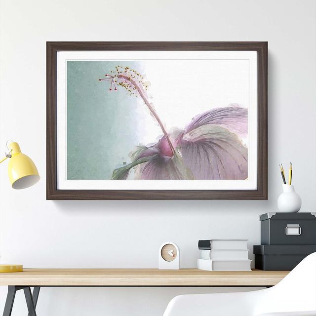 Pink Hibiscus Flower in Abstract - Picture Frame Graphic Art Print East Urban Home Frame Option: Walnut, Size: 60cm H x 91cm W x 2cm D on Productcaster.