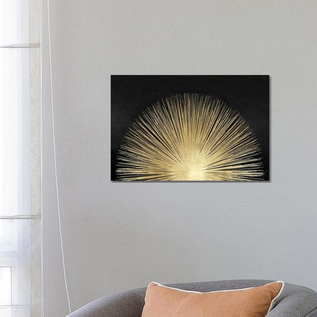 Sunburst Rising on Black by Abby Young - Wrapped Canvas Graphic Art Ivy Bronx Colour: Black, Size: 45.72cm H x 66.04cm W x 1.9cm D on Productcaster.