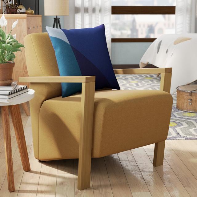 Devante Upholstered Armchair George Oliver Upholstery Colour: Hamilton Beige on Productcaster.