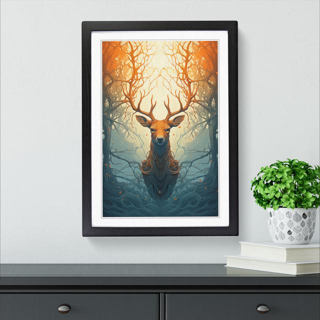 Deer Conceptual No.2 - Single Picture Frame Art Prints on Wood Alpen Home Format: Black Framed, Size: 34cm H x 25cm W on Productcaster.