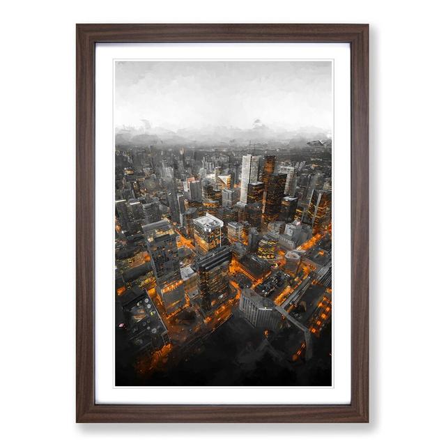 Toronto Canada Skyline Abstract Art - Picture Frame Graphic Art Print East Urban Home Frame Option: Walnut, Size: 76cm H x 50cm W x 2cm D on Productcaster.