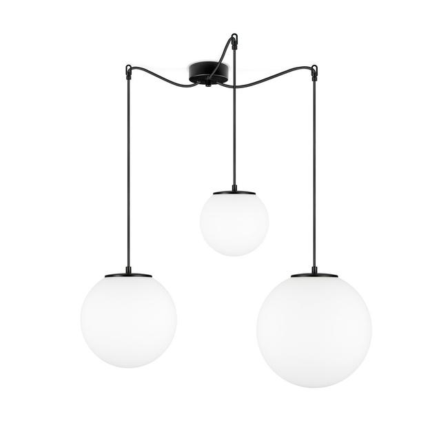 Tsuki 3 -Light Globe Pendant Sotto Luce Finish: Black, Size: 30" H x 10" W x 10" D on Productcaster.