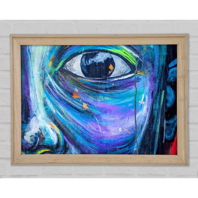 Eye And Face Framed Print Ebern Designs Size: 29.7cm H x 42cm W x 1.5cm D, Format: Natural Framed Paper on Productcaster.